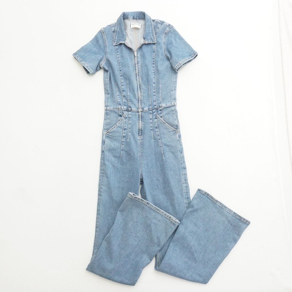 We The Free Light Blue Denim Jumpsuit